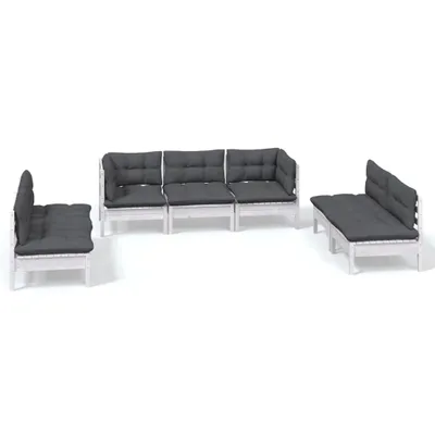 Produktbild von vidaXL 7-tlg. Garten-Lounge-Set mit Kissen Kiefer Massivholz