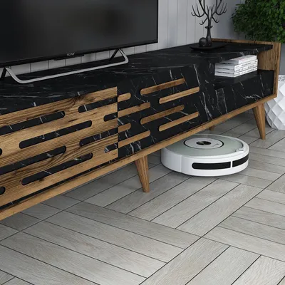 Produktbild von Skye Decor, Valensiya - Walnut, Black, Marble, Wohnzimmermöbel-Set, Nussbaum, 100 % MELAMINBESCHICHTETE SPANPLATTEN, 180 x 45 x 35 cm