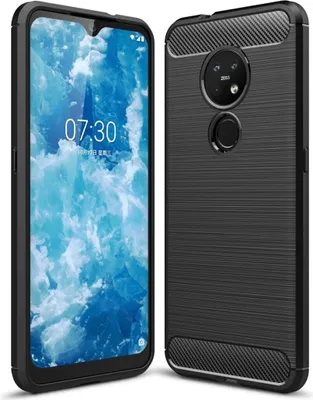 Produktbild von Schutzhülle Handyhülle für Nokia 6.2 Case Cover Carbon Optik Schwarz