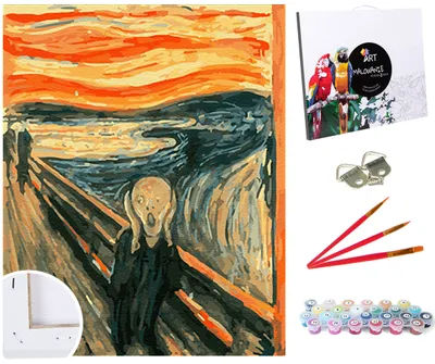 Produktbild von Malen nach Zahlen Set Malerei 40x50cm auf dem Rahmen - Scream