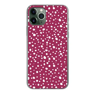 Produktbild von MuchoWow® Handyhülle Schutzhülle Hülle für iPhone 11 Pro Tupfen - Rot - Weiß Silikon Softcase Handy Hülle - Handy