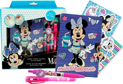 Produktbild von Tajný diář na zámek Minnie Mouse + propiska + magické UV pero + samolepky