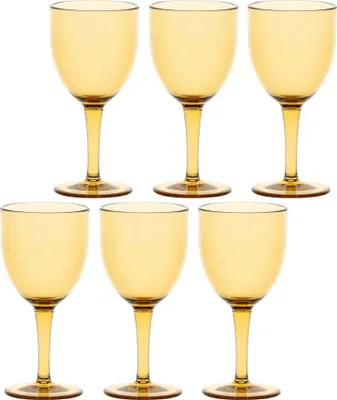 Obrázek produktu pro ROSE&TULIPANI FIABA Set of 6 acrylic wine glasses 400 ml amber