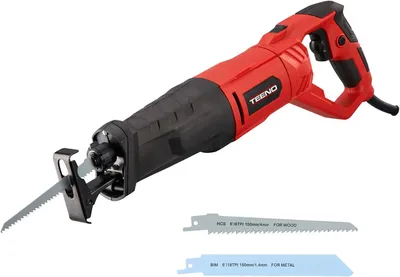 Produktbild von TEENO Säbelsäge 850 W, Universalsäge mit Kabel, mit Drehgriff,  LED, variabler Geschwindigkeit, 2 Sägeblätter für Holz und Metall