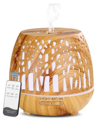 Obrázek produktu pro Aroma difuzér s dálkovým ovládáním, design z dřeva, objem 400 ml