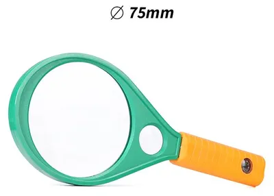 Obrázok produktu pre Lupa – ručná lupa – 75 mm – 5 až 10-násobné zväčšenie – prenosná – na čítanie a zváranie – plastová