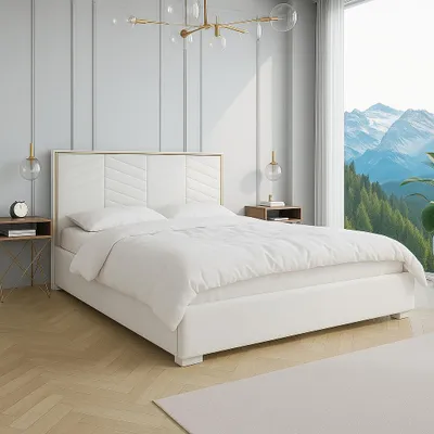 Zdjęcie produktu dla Łóżko kontynentalne LUX4 – styl glamour i niezrównany komfort snu - materiał Manila - 160x200cm