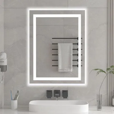 Immagine prodotto di Specchio da bagno a LED dimmerabile 60x45 cm con interruttore touch e funzione antiappannamento