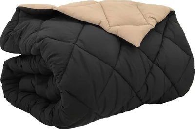 Zdjęcie produktu dla vidaXL Zimowa kołdra czarno-szara 240 x 260 cm z mikrofibry