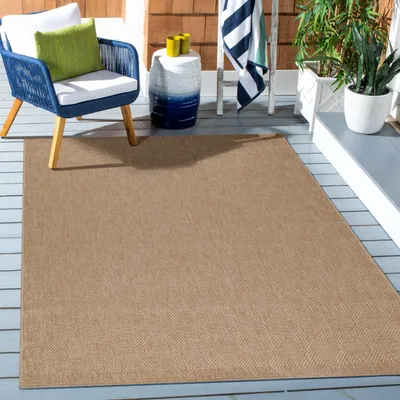 Produktbild von Outdoor-Teppich, Vintage-Design, beige, für Terrasse, Balkon oder Küche, Polypropylen-Rückseite 140 x 200 cm