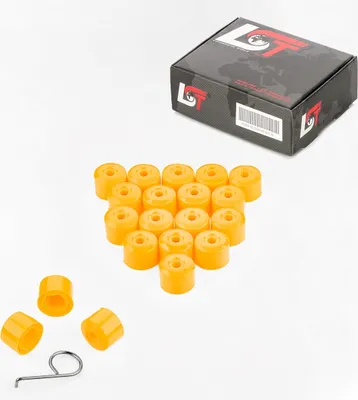 Produktbild von 20x Radschrauben Abdeckkappen 17 mm gelb für CITROEN PEUGEOT DACIA RENAULT