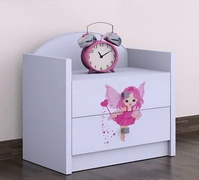 Obrázek produktu pro Happy Babies - Noční stolek dětský stolek se zásuvkou, , ložnice a dětský pokoj, bílý, barevný | dárek pro kluky | 27x34x40