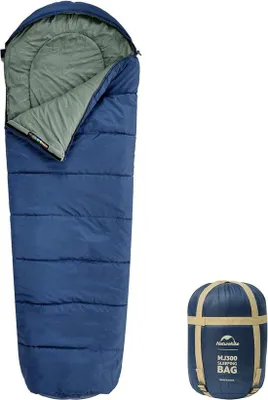 Productafbeelding van Famanu slaapzak, ultralicht - compact formaat - 300 gram - geschikt voor outdoor gebruik - zomerse slaapzak - geschikt voor 3-4 seizoenen - mumievormige slaapzak - ideaal voor kamperen, reizen en festivals