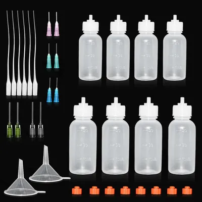 Productafbeelding van Naaldflesjes set, 8 stuks, 30/50 ml, met 10 doseernaalden, voor nauwkeurige dosering