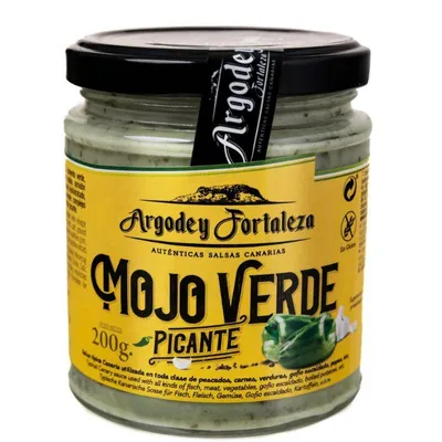 Zdjęcie produktu dla Mojo Verde Picante Argodey Fortaleza 200g. Tradycyjny sos kanaryjski. Mojo Verde Picante