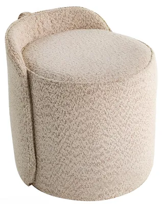 Image de Tabouret rond beige design Tabouret en tissu Tabouret de salon