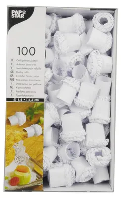 Produktbild von Geflügelmanschetten weiß 1.8cm 100 Stück