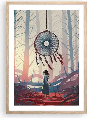 Produktbild von Gerahmtes Poster - Rahmen in heller Eiche - Märchen Fänger Träume - 50x70 cm - Wand Bild - Wanddeko - Wandbilder - Kunstposter - Wandposter - Bilderrahmen - Bilder - Kunstdruck - P2NPA50x70-4789