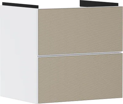 Produktbild von Waschtischunterschrank Xevolos E 580x555x475mm Ko mweiß Fr bro Struktur Korpus mattweiß Front bronze Struktur