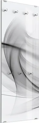 Produktbild von DEQORI Kleiderhaken aus Glas 50x125 cm 'Rauchige Nebelschwaden' Wand Garderobe Haken