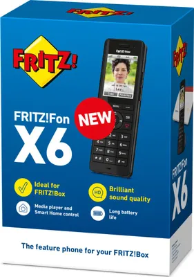 Zdjęcie produktu dla Fon X6 INT, Telefon w systemie DECT, Zestaw słuchawkowy bezprzewodowy, Głośnik, 100 wejścia, Nazwa i identyfikacja dzwoniącego, Czarny