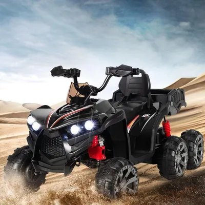 Zdjęcie produktu dla Elektryczny quad dla dzieci 12 V ze schowkiem i oświetleniem LED. Mini elektryczny quad 3-6 km/h, czarny