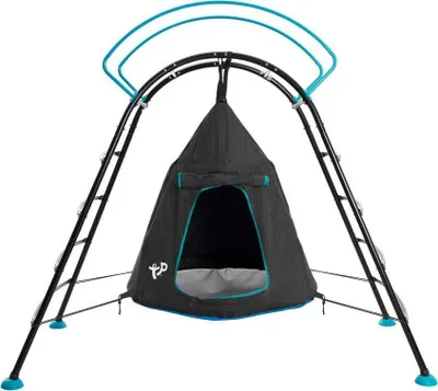 Produktbild von TP Toys Stahl Klettergerüst mit Hängesessel UFO Schwarz/Blau 122x217x201 cm