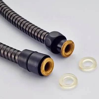 Produktbild von Duschschlauch - Handbrause Schlauch 1,5 m - Flexibel Edelstahl - Matt Schwarz -