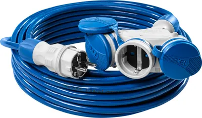 Immagine prodotto di Cavo di prolunga triplo 25m 250V 16A Schuko 3×2P+Z H07BQ-F 3×2,5 mm² IP44