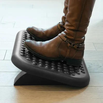 Image de Repose-pieds réglable en hauteur - Repose-pieds inclinable pour une posture optimale - Convient pour le bureau et la maison - Anthracite