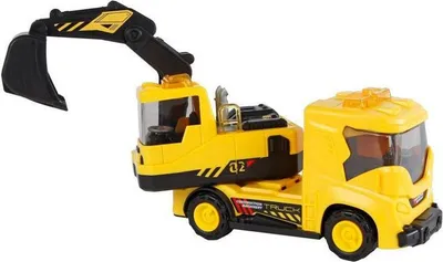Produktbild von Werkfahrzeug Bagger Friktion mit Licht und Sound Bauspielzeug
