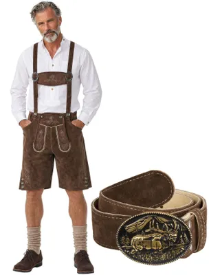 Produktbild von Kurze Lederhose Jakob - dunkelbraun, 50