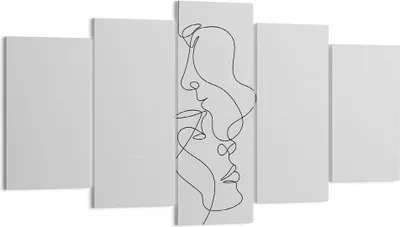 Produktbild von Bild auf Leinwand - Leinwandbild - 5 Teile - Stück Linear Paar - 160x85cm - Wand Bild - Wanddeko - Wandbilder - Leinwanddruck - Bilder - Wanddekoration - Leinwand bilder - Wandbild - EA160x85-4895