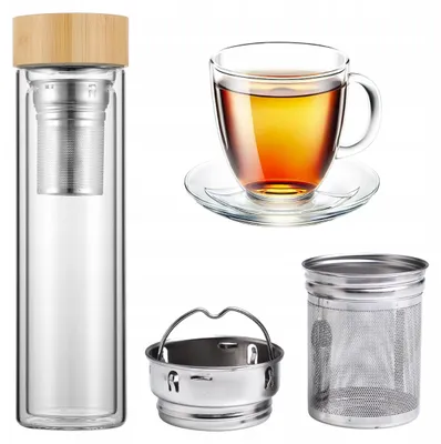 Immagine prodotto di Borraccia termica in vetro con infusore da 450 ml KAMILLE KM-9020