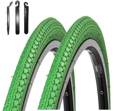 Produktbild von 2 x Roverstone Fahrradreifen 37-630 (27 x 1 3/8) Grün inkl. Reifenheber