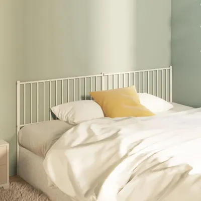 Image de The Living Store Tête de lit en métal blanc 200 cm