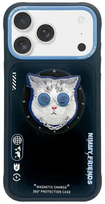 Obrázok produktu pre Puzdro Nimmy Glasses Cool Cat Magsafe Do Iphone 17 Czarno Niebieski