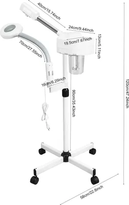 Produktbild von Professioneller Gesichtsdampfer 2‑in‑1 - Mit 5x Lupenlampe - Ozon-Dampf - Tiefenreinigung - Elektrisch - Elfenbein