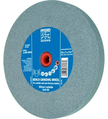 Produktbild von PFERD TOOLS Schleifbockscheibe Ø 250x25 mm Bohrung-Ø 51 mm SiC60 für harte Materialien z.B. Hartmetall