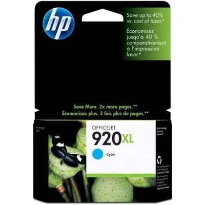 Zdjęcie produktu dla HP 920XL oryginalny wkład atramentowy błękitny XL, Wysoka (XL) wydajność, Cyjan, Atrament barwnikowy, 1 szt., 700 stron(y)