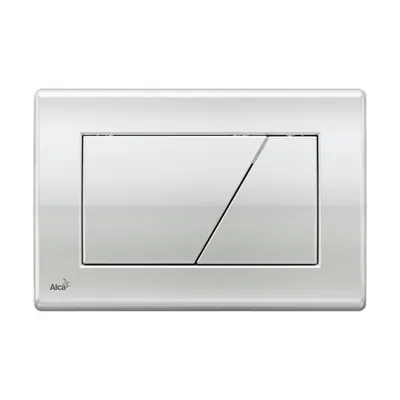 Produktbild von Drückerplatte für WC Vorwandelemente WC-Spüle Weiss Trapez 3L/6L Betätigungsplatte Platte : Farbe - Chrom Glänzend
