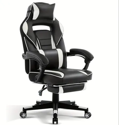 Immagine prodotto di Sedia da gaming ergonomica con supporto lombare massaggiante e poggiapiedi regolabile e confortevole