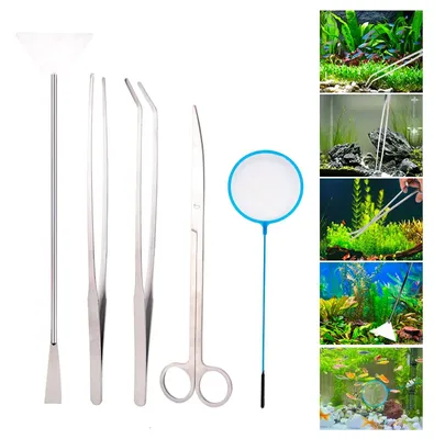 Productafbeelding van Aquariumgereedschap, 5-delige set voor aquariuminrichting