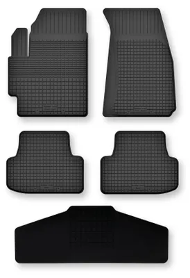 Image de Tapis de sol en caoutchouc + tunnel pour Subaru Forester IV 2013- (SUV) – 5 pièces, noirs, semi-universel, adapté