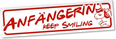 Produktbild von PantherPixel Anfängerin Keep Smiling Magnetschild Auto Fahranfänger Magnetfolie Geschenkidee 30 x 8 cm STANDARDFARBFOLIEN