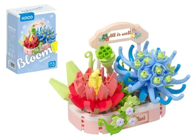 Obrázek produktu pro Stavebnice mini KOCO Kouzlo sukulentů plast 271ks v krabičce 11x15x6cm