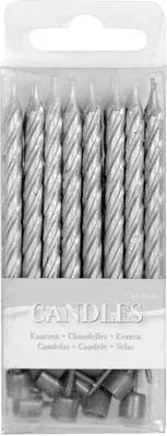 Produktbild von Silberfarbene Mini Kerzen 16 St.