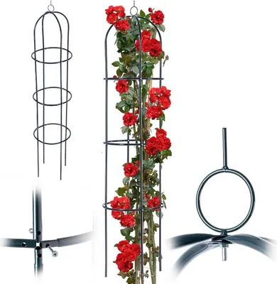 Produktbild von KADAX Gartenobelisk für Blumen, 190 x 40 cm, grün