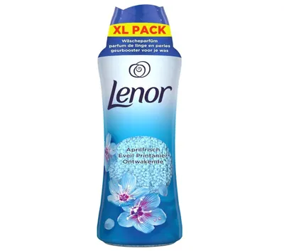 Produktbild von Lenor Wäscheparfüm Aprilfrisch, Granulat, 495 g, Blume, Flasche, Lenor Wäscheparfüm mithilfe der Dosierkappe in die leere Trommel legen. Wäsche direkt auf die...