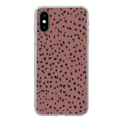Produktbild von MuchoWow® Handyhülle Schutzhülle Hülle für iPhone X Polka dots - Muster - Schwarz Silikon Softcase Handy Hülle - Handyhülle